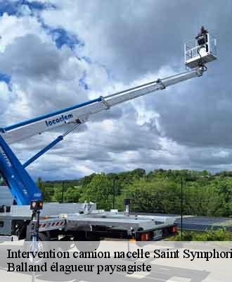 Intervention camion nacelle  saint-symphorien-sur-coise-69590 Balland élagueur paysagiste